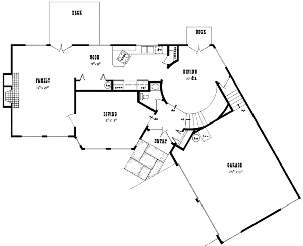 Dream House Plan - Contemporary Floor Plan - Main Floor Plan #60-880