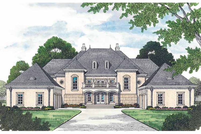 House Design - Exterior - Front Elevation 4 for European House Plan #453-472 - 5 bed, 5 bath
