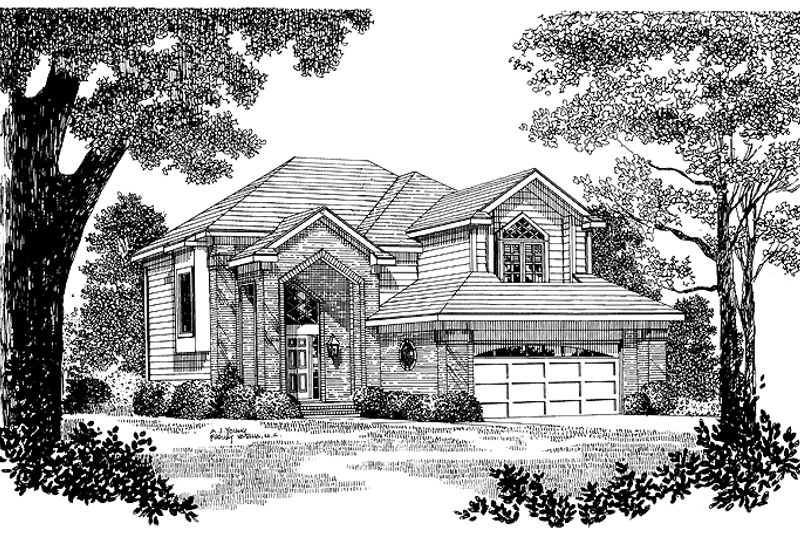 House Design - Exterior - Front Elevation for Classical House Plan #72-1085 - 3 bed, 2.5 bath