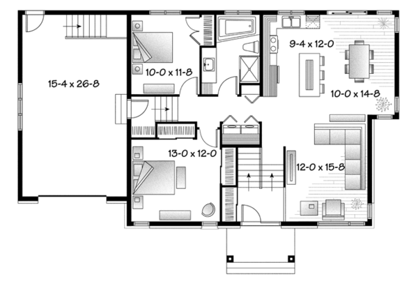 Architectural House Design - Contemporary Floor Plan - Main Floor Plan #23-2568