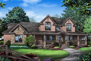 Exterior - Front Elevation 4 for Farmhouse House Plan #929-1000 - 4 bed, 3.5 bath