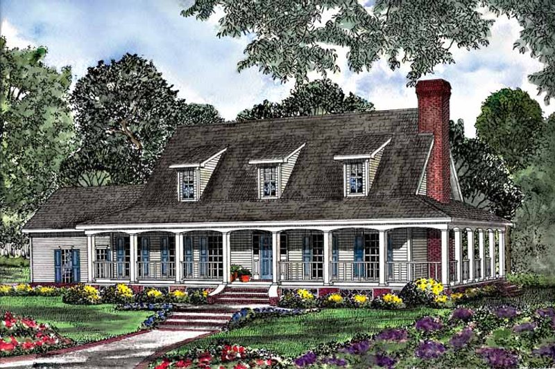 Home Plan - Country Exterior - Front Elevation Plan #17-3104