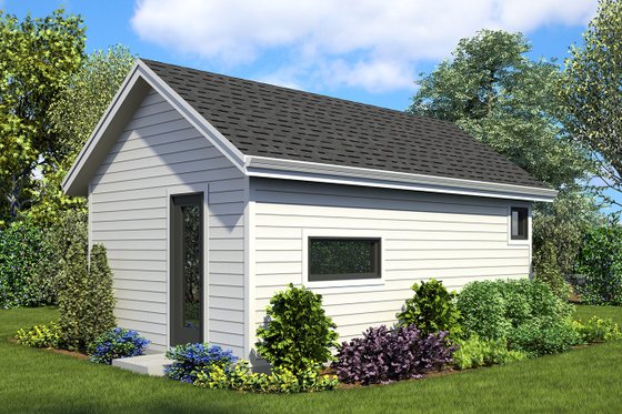 Exterior - Rear Elevation for Contemporary House Plan #48-954, 1 bath