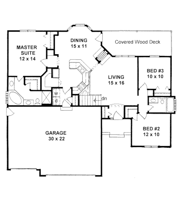 House Design - Traditional Floor Plan - Main Floor Plan #58-209
