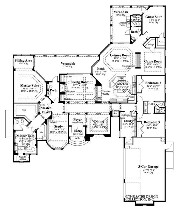 Architectural House Design - Mediterranean Floor Plan - Main Floor Plan #930-422
