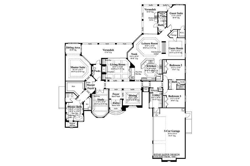 Home Plan - Floor Plan - Main Floor for Mediterranean House Plan #930-422 - 4 bed, 3.5 bath