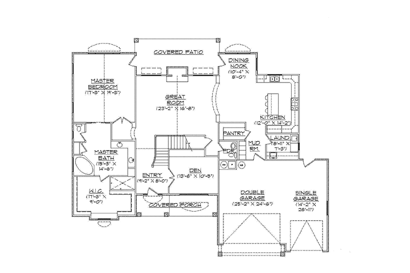 Home Plan - Floor Plan - Main Floor for Cottage House Plan #945-71 - 4 bed, 2.5 bath