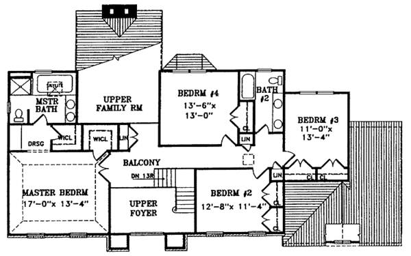 House Blueprint - Country Floor Plan - Upper Floor Plan #456-108