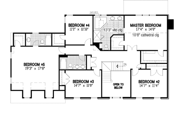 Home Plan - Classical Floor Plan - Upper Floor Plan #953-87
