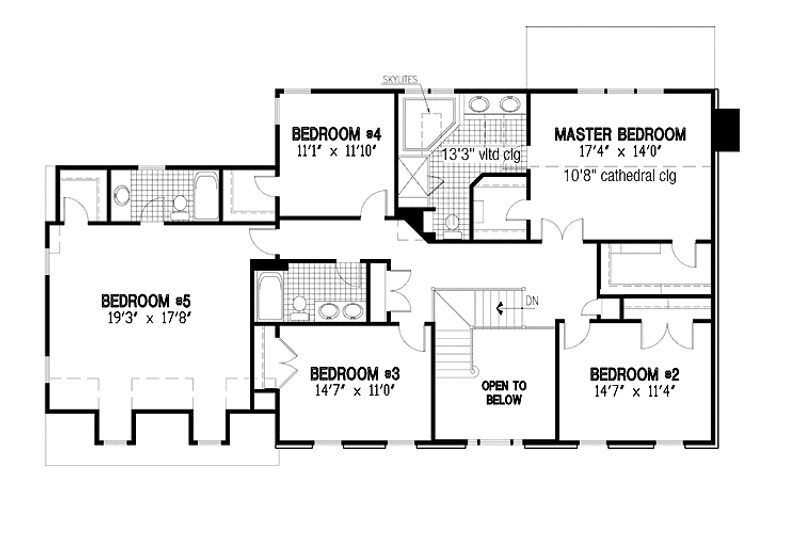 Dream House Plan - Floor Plan - Upper Floor for Classical House Plan #953-87 - 5 bed, 3.5 bath