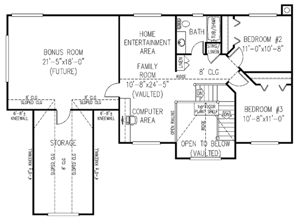 House Plan Design - Country Floor Plan - Upper Floor Plan #11-268
