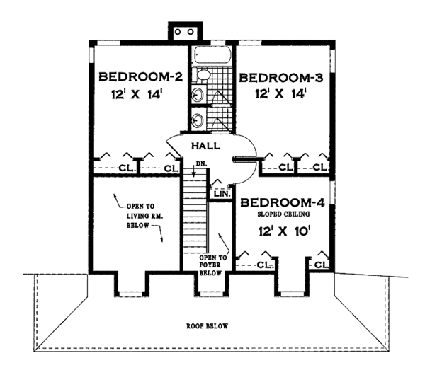 Home Plan - Colonial Floor Plan - Upper Floor Plan #3-248