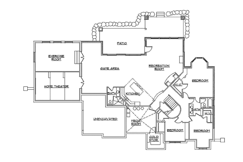 Home Plan - Floor Plan - Lower Floor for Craftsman House Plan #945-68 - 3 bed, 3.5 bath