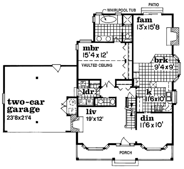 Architectural House Design - Victorian Floor Plan - Main Floor Plan #47-828