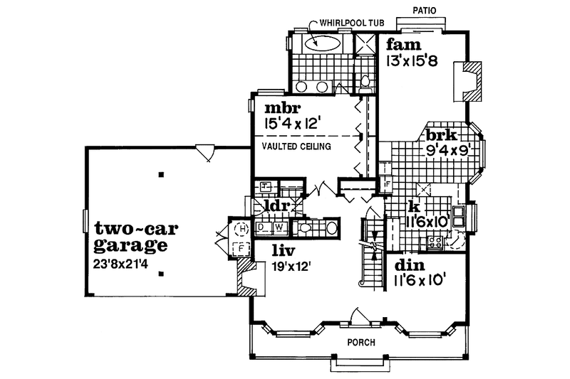 Dream House Plan - Floor Plan - Main Floor for Victorian House Plan #47-828 - 4 bed, 2.5 bath