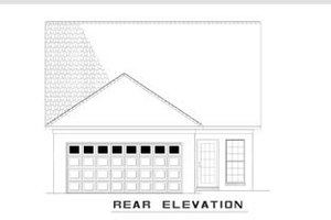 Exterior - Rear Elevation for Country House Plan #17-2634 - 2 bed, 1 bath