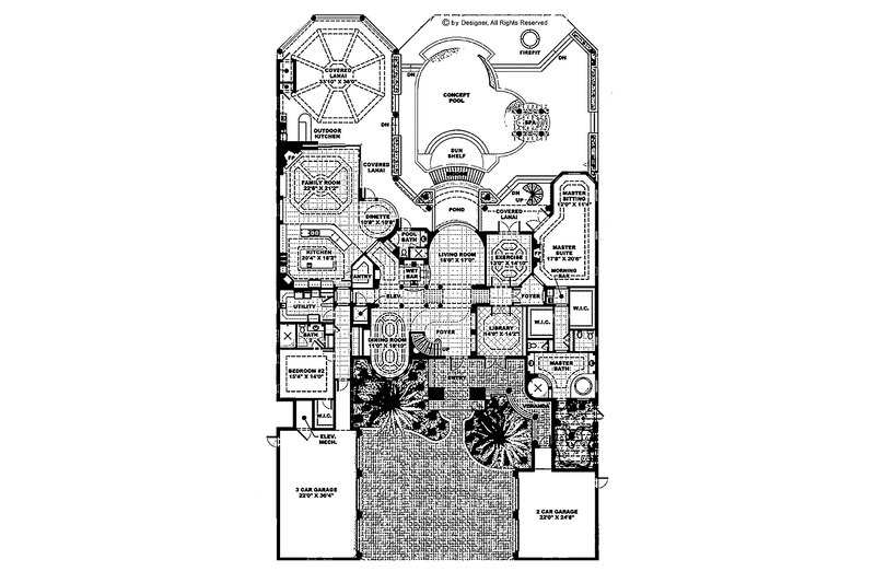 Home Plan - Floor Plan - Main Floor for Mediterranean House Plan #1017-45 - 5 bed, 6.5 bath