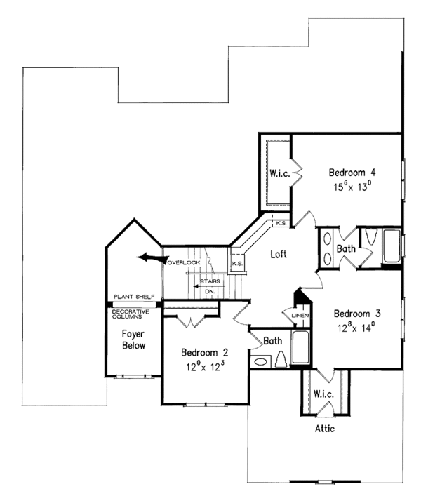 Country Floor Plan - Upper Floor Plan #927-918