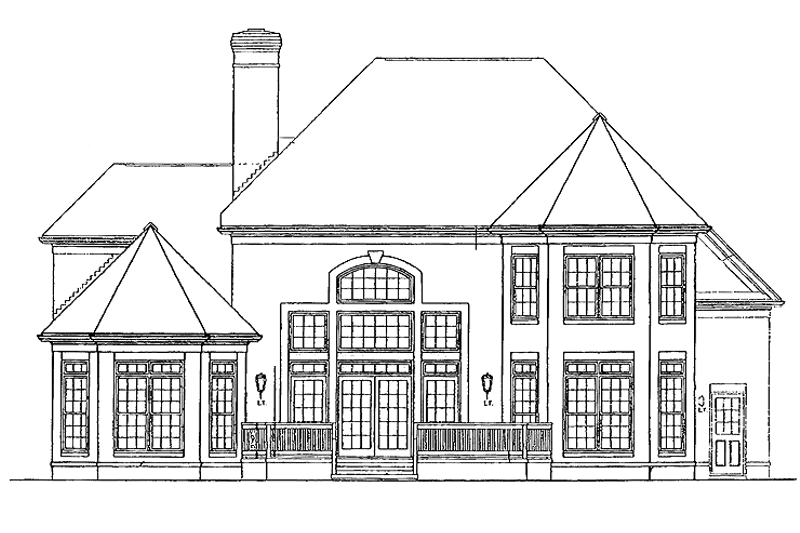 Home Plan - Exterior - Rear Elevation for Traditional House Plan #453-292 - 3 bed, 2.5 bath
