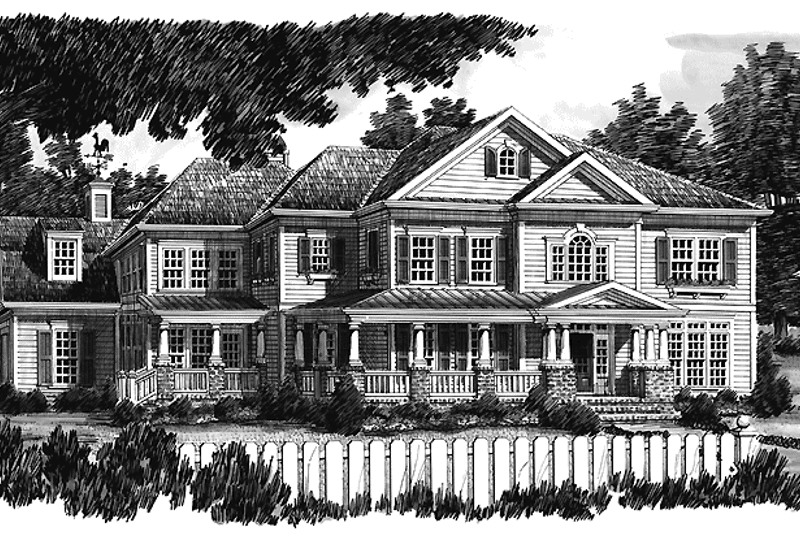 Dream House Plan - Exterior - Front Elevation 3 for Classical House Plan #927-845 - 5 bed, 4.5 bath