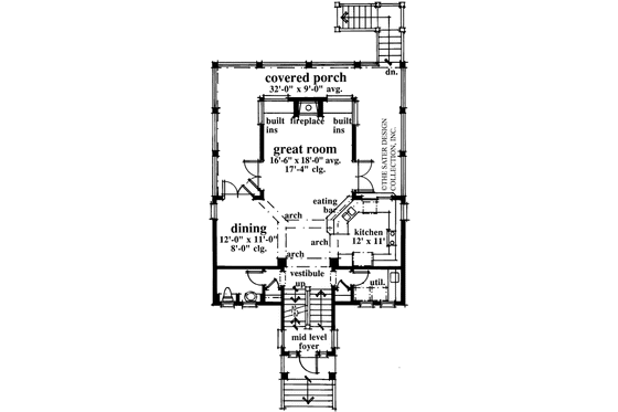Floor Plan - Main Floor for Country House Plan #930-69 - 2 bed, 2.5 bath