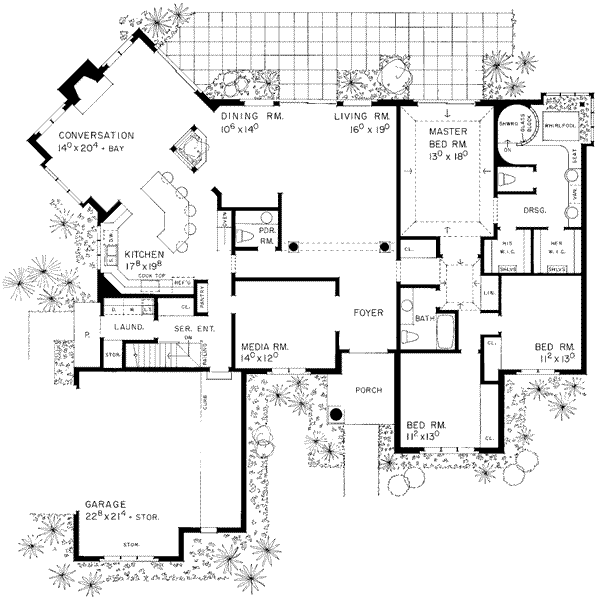 Home Plan - Traditional Floor Plan - Main Floor Plan #72-166