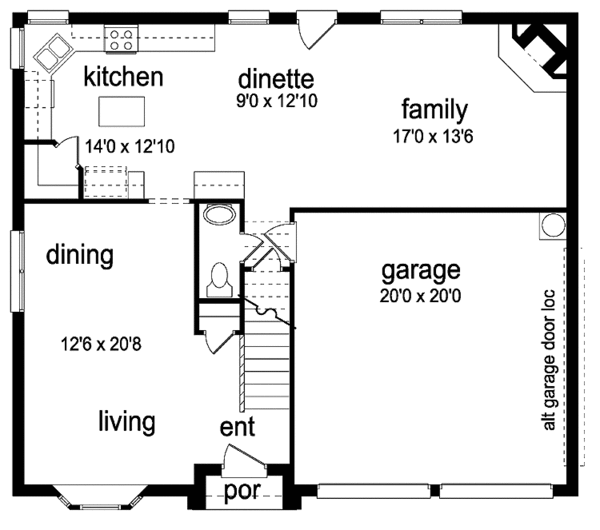 Home Plan - Traditional Floor Plan - Main Floor Plan #84-692