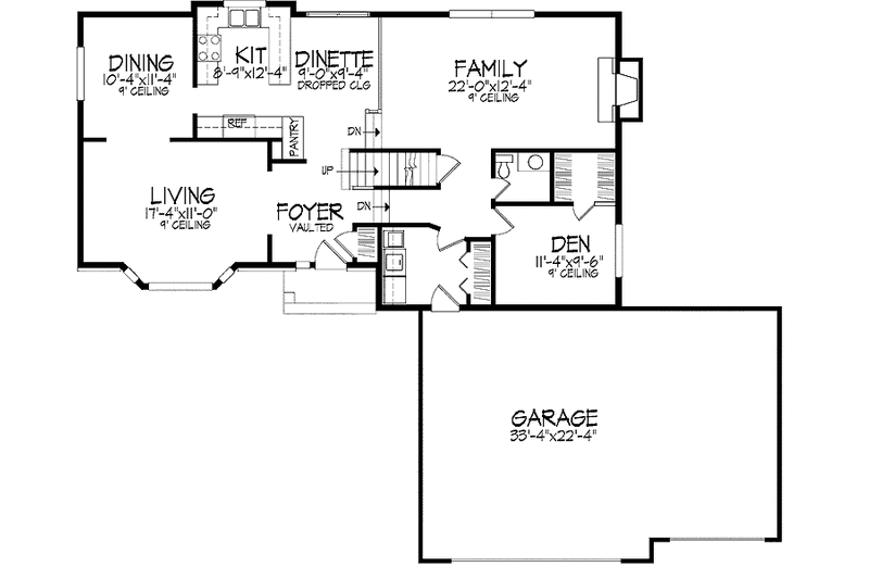 Dream House Plan - Floor Plan - Main Floor for European House Plan #51-704 - 3 bed, 2.5 bath