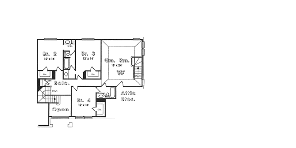 Dream House Plan - Country Floor Plan - Upper Floor Plan #974-9