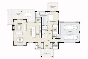 Floor Plan - Main Floor for Prairie House Plan #924-21 - 3 bed, 2.5 bath