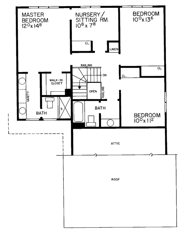 House Blueprint - Contemporary Floor Plan - Upper Floor Plan #72-744