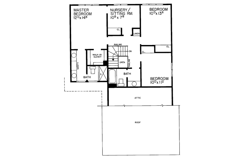 Home Plan - Floor Plan - Upper Floor for Contemporary House Plan #72-744 - 4 bed, 2.5 bath