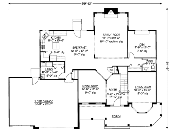House Plan Design - Country Floor Plan - Main Floor Plan #978-24