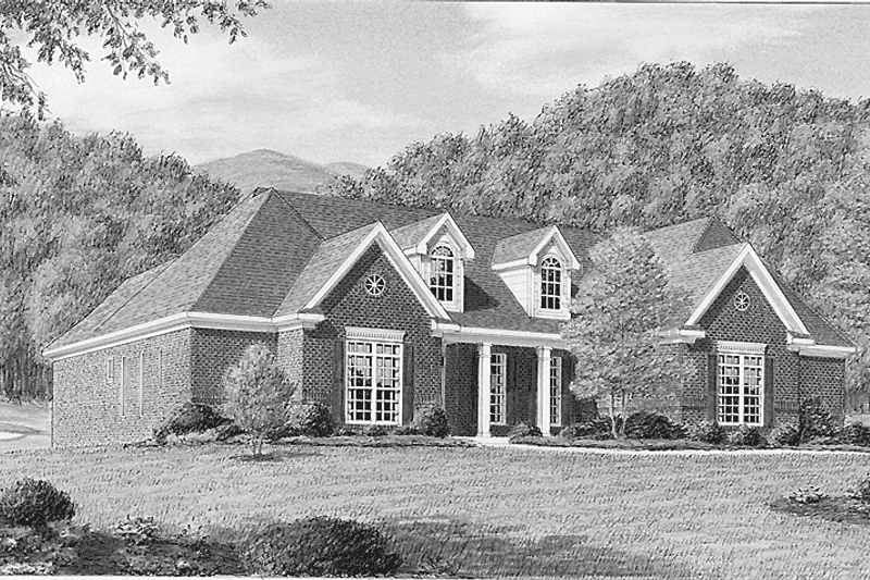 Architectural House Design - Traditional Exterior - Front Elevation Plan #34-241