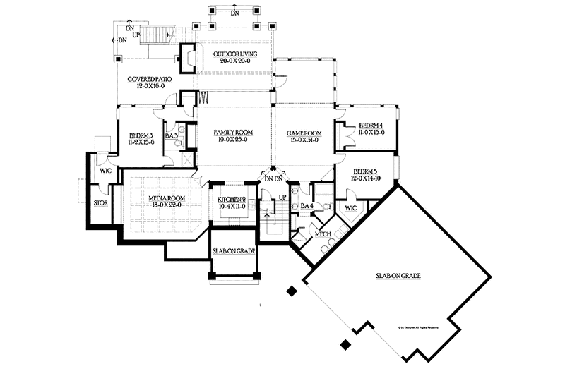 House Plan Design - Floor Plan - Lower Floor for Craftsman House Plan #132-561 - 5 bed, 4 bath