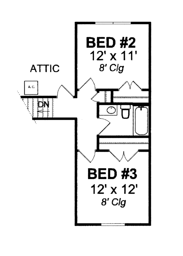 House Plan Design - Traditional Floor Plan - Upper Floor Plan #513-2101