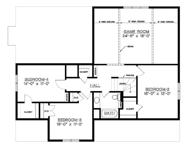 Home Plan - Country Floor Plan - Upper Floor Plan #45-456