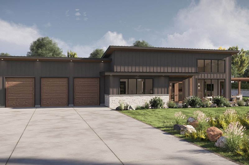 Dream House Plan - Barndominium Exterior - Front Elevation Plan #455-694