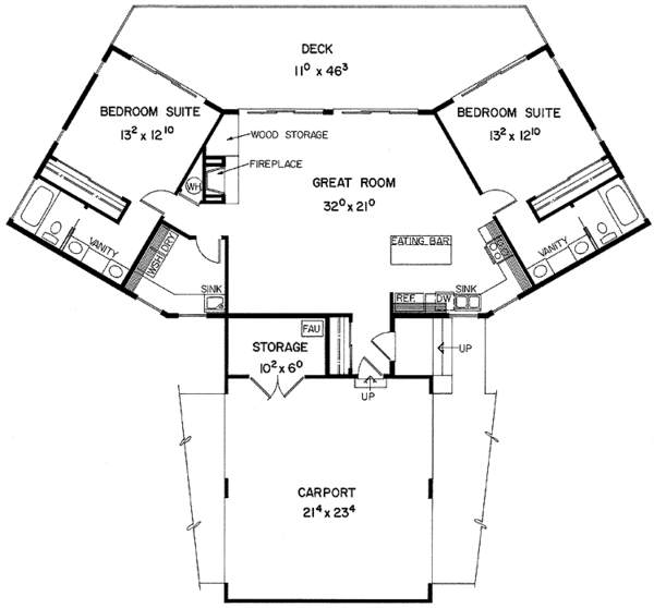 House Plan Design - Contemporary Floor Plan - Main Floor Plan #60-696