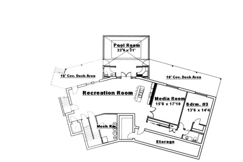 Home Plan - Floor Plan - Lower Floor for Traditional House Plan #117-831 - 3 bed, 3 bath