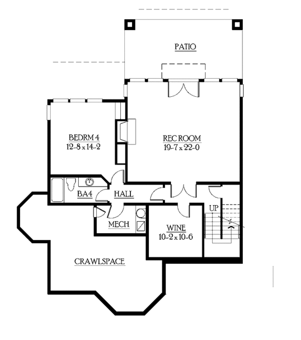 Architectural House Design - Craftsman Floor Plan - Lower Floor Plan #132-485