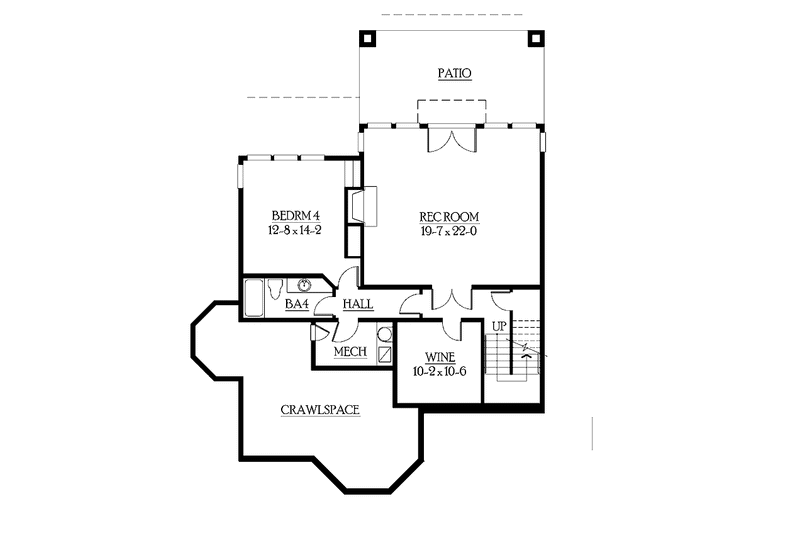 Home Plan - Floor Plan - Lower Floor for Craftsman House Plan #132-485 - 4 bed, 4.5 bath
