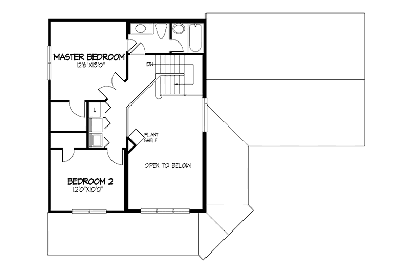 Home Plan - Floor Plan - Upper Floor for Country House Plan #320-1444 - 3 bed, 2 bath