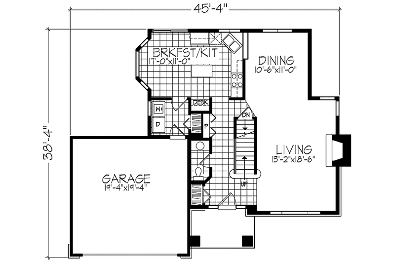 House Plan Design - Floor Plan - Main Floor for Prairie House Plan #320-1083 - 3 bed, 2.5 bath