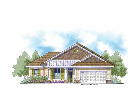 Exterior - Front Elevation 3 for Farmhouse House Plan #938-3 - 3 bed, 2 bath
