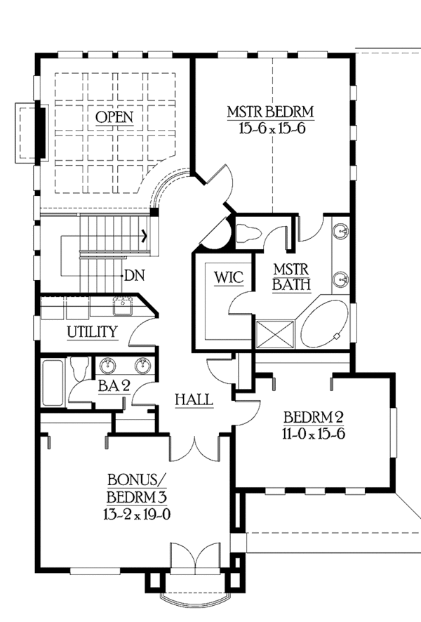 Dream House Plan - Craftsman Floor Plan - Upper Floor Plan #132-366