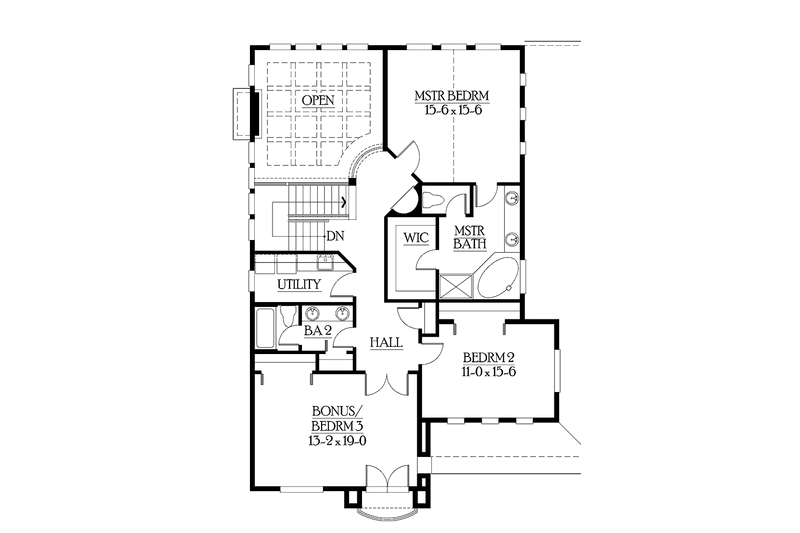 Home Plan - Floor Plan - Upper Floor for Craftsman House Plan #132-366 - 4 bed, 3.5 bath