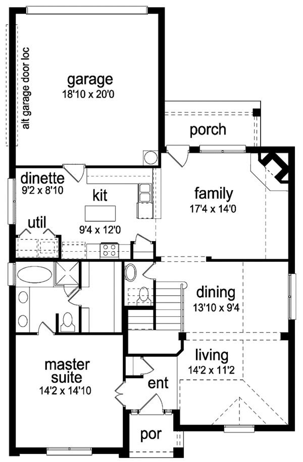 House Blueprint - Traditional Floor Plan - Main Floor Plan #84-756