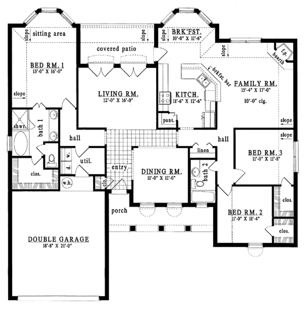 Home Plan - Colonial Floor Plan - Main Floor Plan #42-559