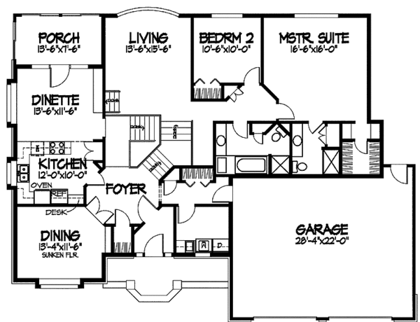 Architectural House Design - Bungalow Floor Plan - Main Floor Plan #51-794